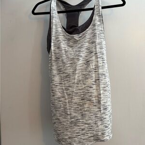 Lululemon Athletica Gray and White Racerback Tank Top